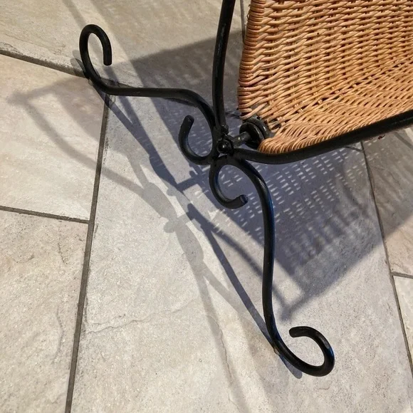 Metal and Rattan Magazine Rack - Picture 5 of 5